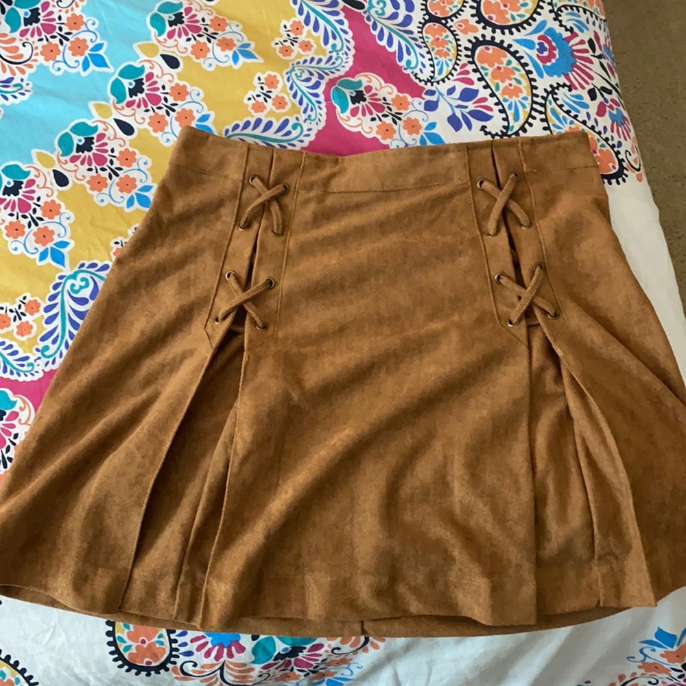 A She + Sky large, brown mini skirt